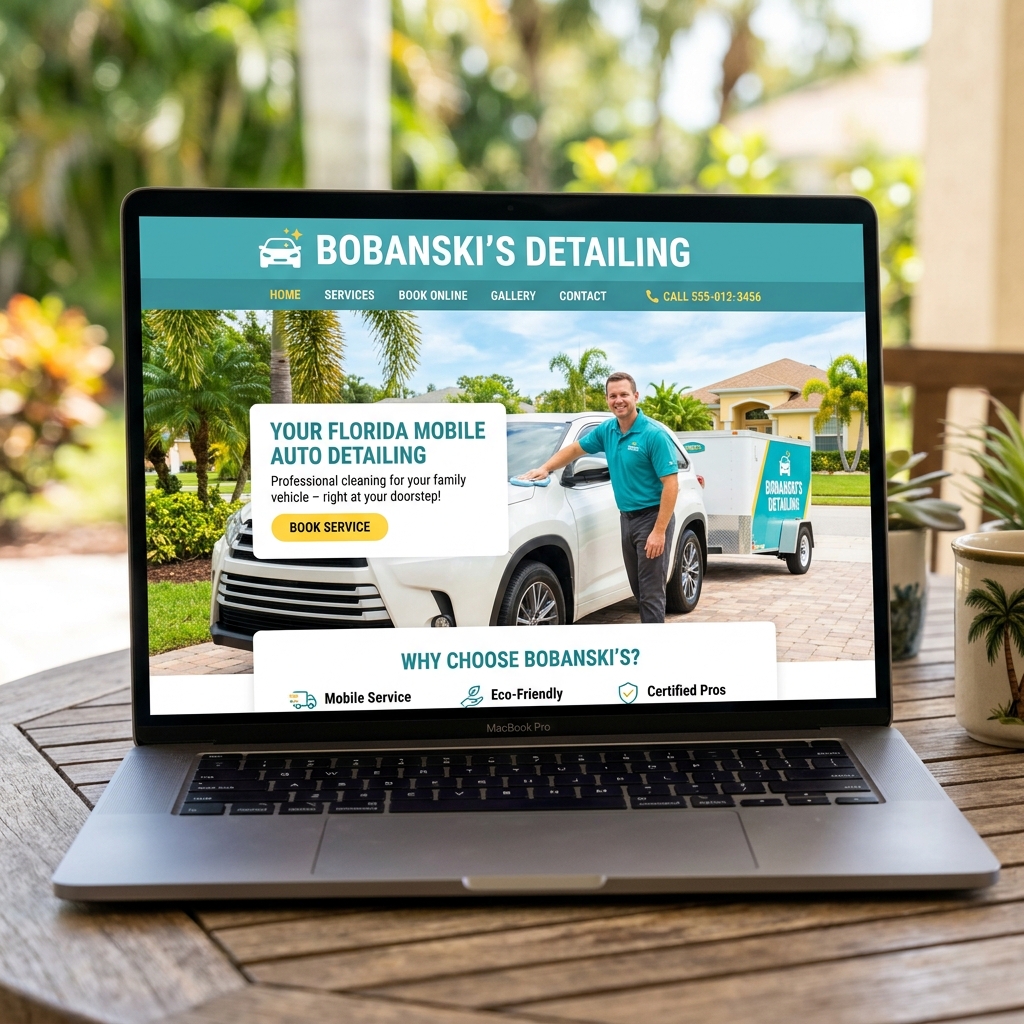 Mobile auto detailing website design example for Central Florida detailers